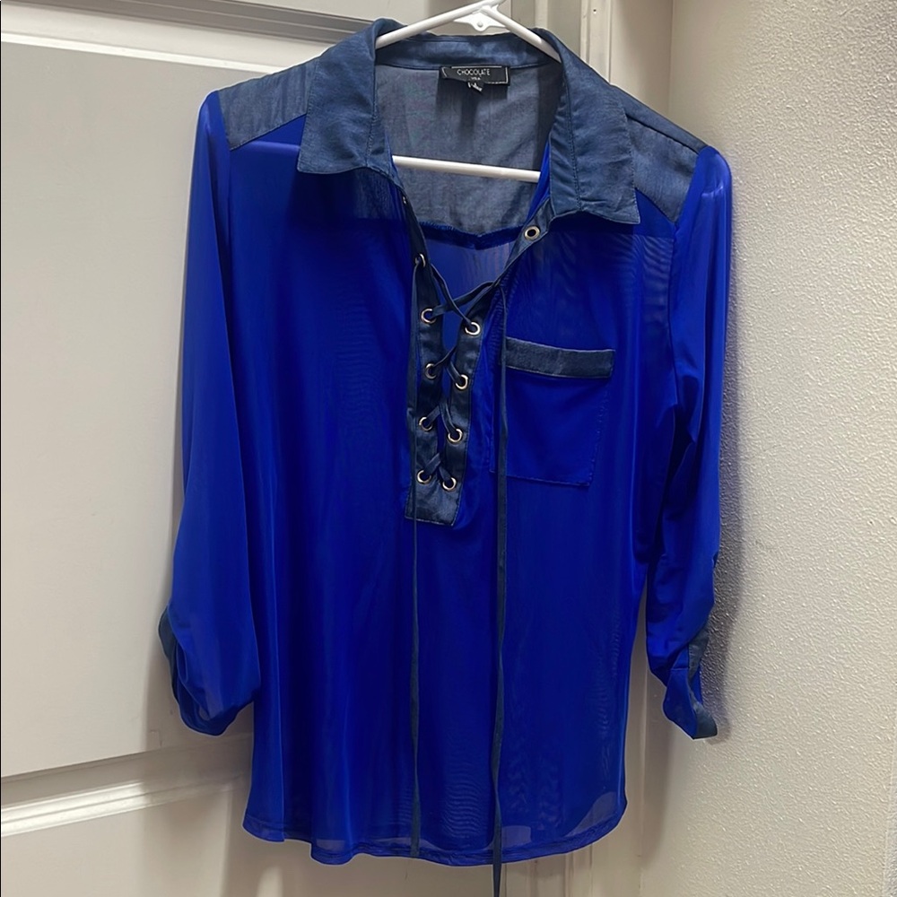 Blue Sheer Women's Top